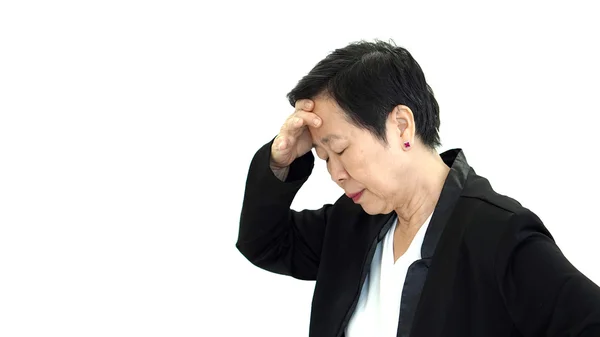 Asijské senior manažer obchodní žena naštvaná a nešťastné abstraktní l — Stock fotografie
