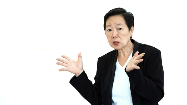 Asian senior manager business woman shouting and angry abstract — Stock Photo, Image