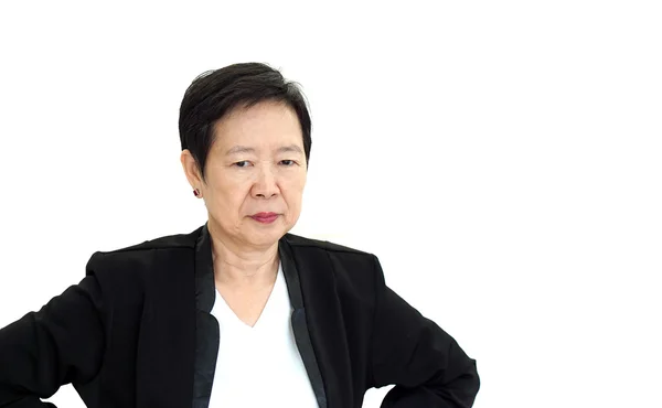 Aziatische-effectief leider zakenvrouw boos en ongelukkig abstracte l — Stockfoto