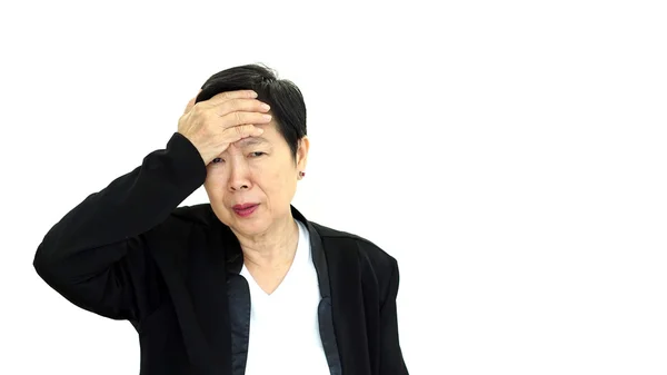 Asian senior manager business woman upset and unhappy abstract l — Stock Photo, Image