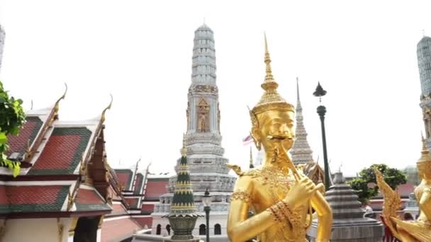 Wat Phra Kaew, Grand Palace, Bangkok Monumento da Tailândia — Vídeo de Stock