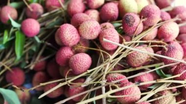 Lezzetli tropikal meyve, yığını Lychee