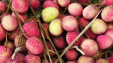 Lezzetli tropikal meyve, yığını Lychee