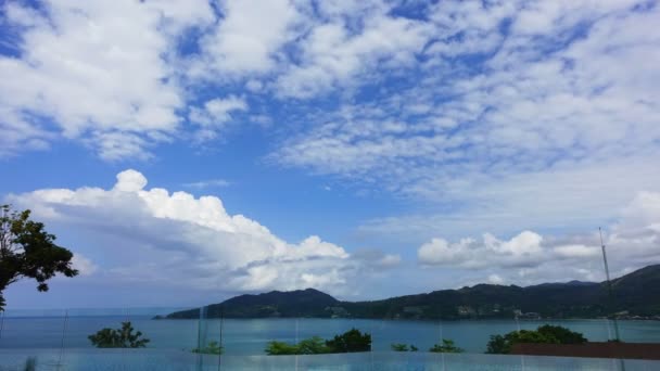 Timelapse Patong Beach Bay Phuket Thailand Paradise Blue Sky Wiht — стокове відео