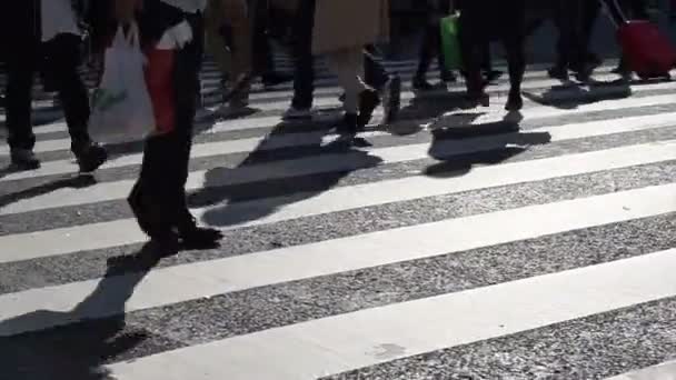Tokio Japón Dic 2016 Japoneses Caminando Puente Subterráneo Estacionamiento Público — Vídeo de stock