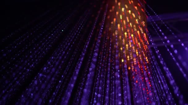 Punkt Rote Und Lila Kontrast Digitale Lichter Klarer Kristalltechnologie Futuristischer — Stockvideo