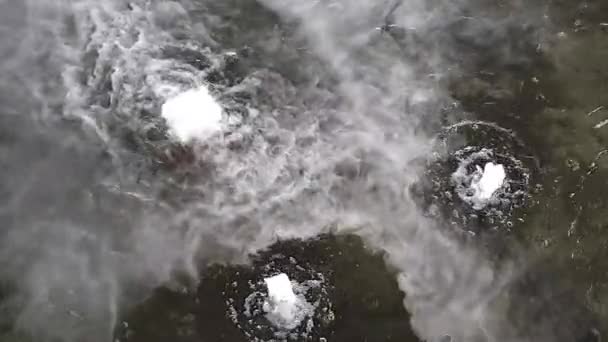 Mist Water Fontein Oppervlak Rimpel Slow Motion Beweging Textuur Mooi — Stockvideo