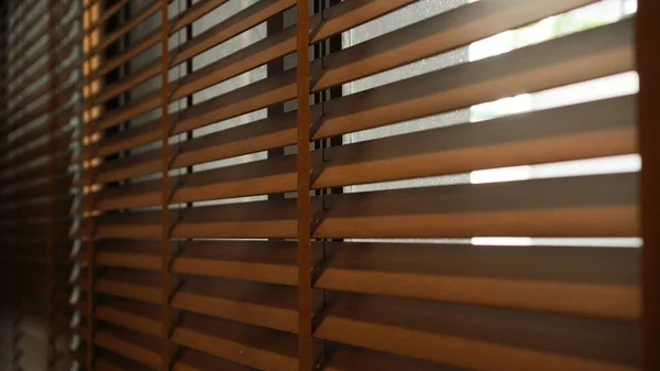 Venetian Wood Blinds Modern House Office Interior Shading Shutter Design — Stock Photo, Image