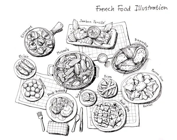 french food illustration