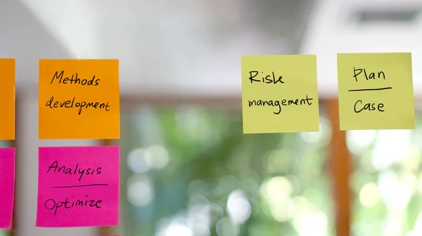 Risikomanagement post it concept — Stockfoto