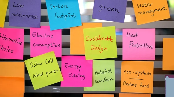 Sostenibile, concetto di design verde postarlo — Foto Stock