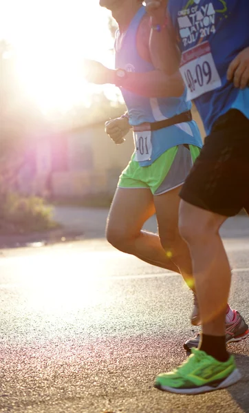 Maratona corredores manhã — Fotografia de Stock