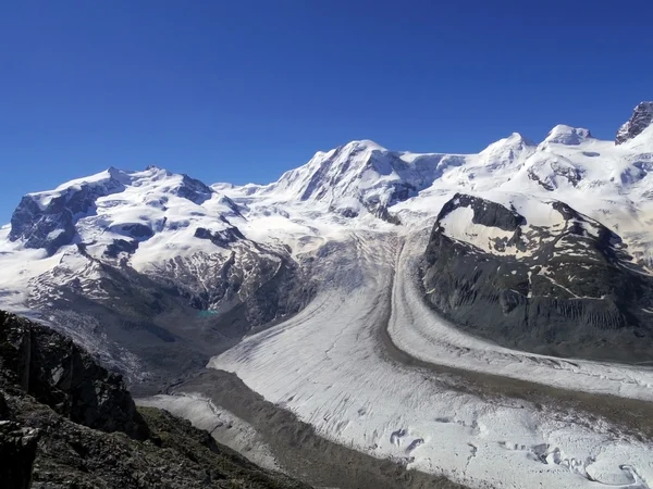 Glaciar Gorner, majestuosa vista en Suiza — Foto de Stock