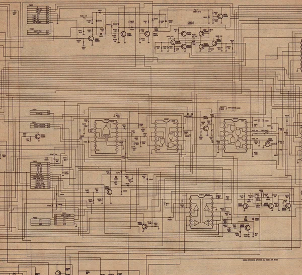 Electrical plan old paper — Stock Photo, Image