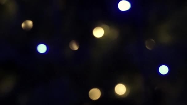 Hd 1080 video von bokeh auf dunklem hintergrund weihnachten hell hintergrund vintage — Stockvideo