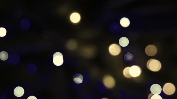 HD 1080 vídeo de bokeh no fundo escuro natal luz fundo vintage — Vídeo de Stock