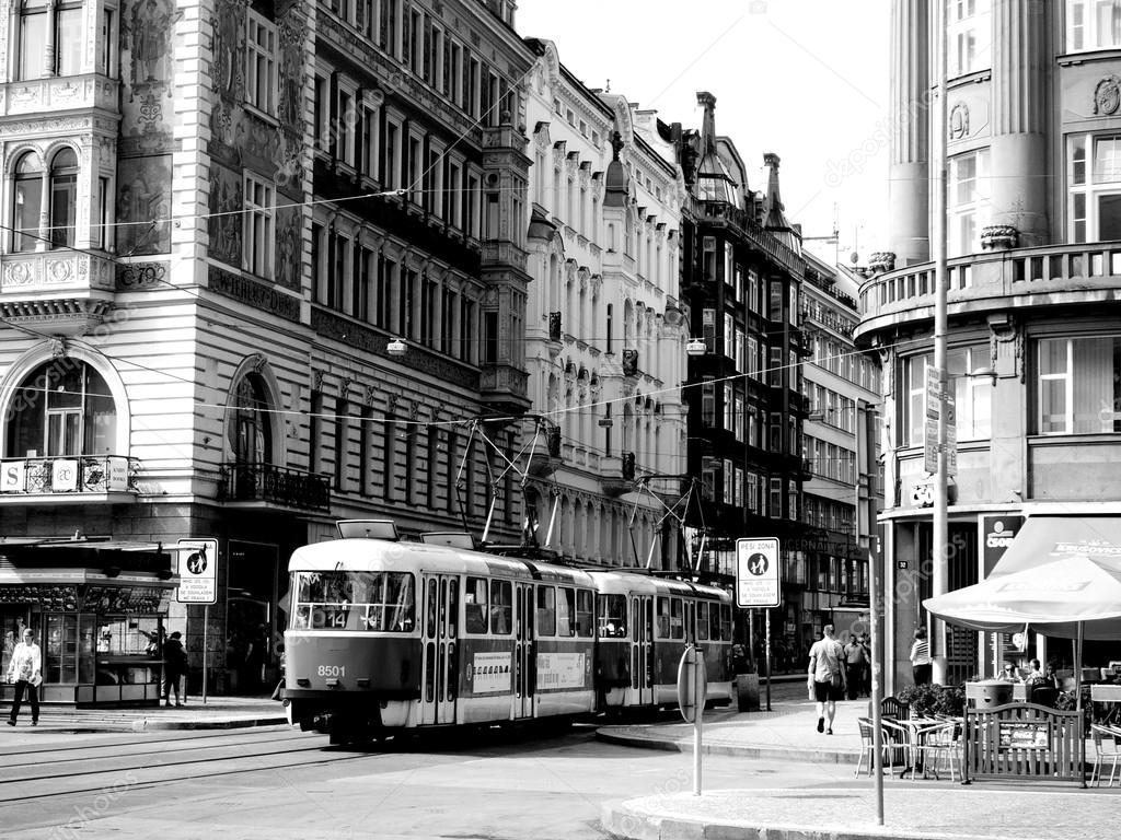 People and tram in Vienna