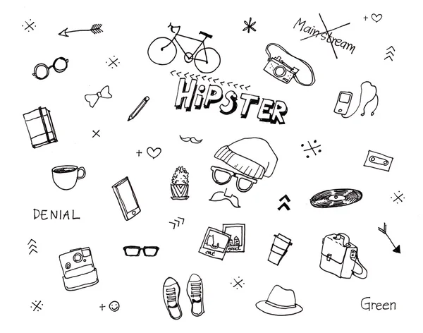 Hipster elementos dibujados a mano — Foto de Stock