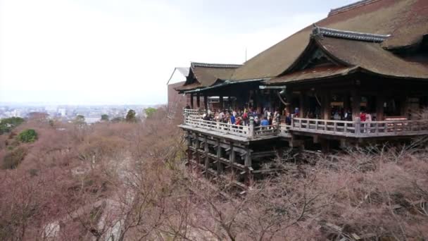 Turisté navštěvují Kiyomizu dera chrám — Stock video