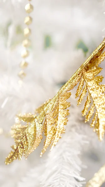 Gold and white christmas elements — Stock Photo, Image