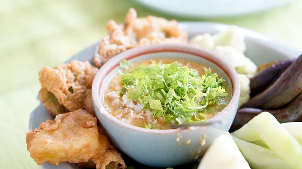 Thai carb paste in beautiful porcelain ware — Stock Photo, Image