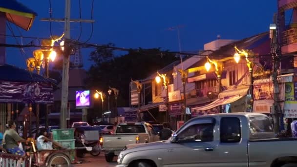 Usual traffic in suburban Thailand — Stock Video