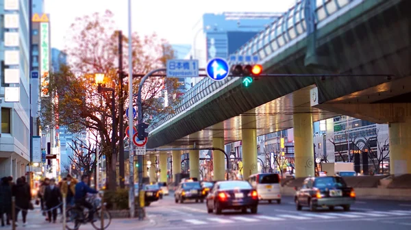 Ordinary street view with Japanese people — Stock Photo, Image