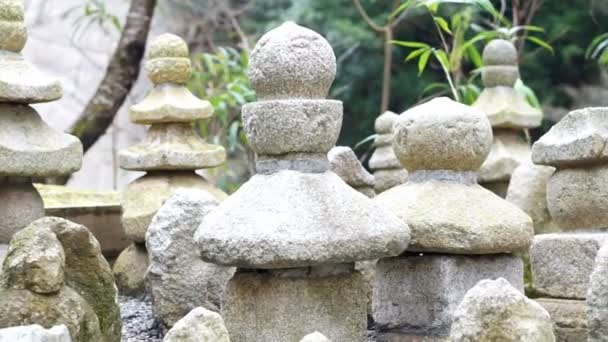 Estatuas budistas de piedra tumba — Vídeo de stock