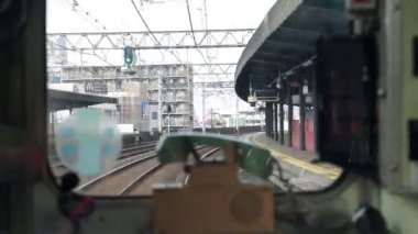 Pencere Klasik telefon ile yerel Japon tren