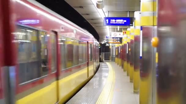 Train running through subway — Stock Video