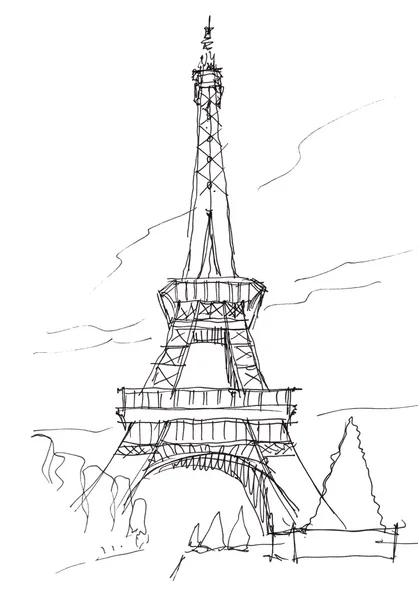 Eiffel tower doodle sketch — Stock Photo, Image