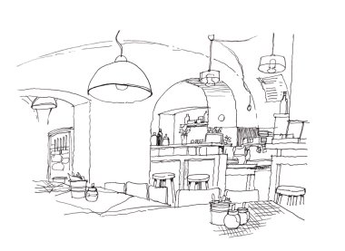 Cozy small cafe interior