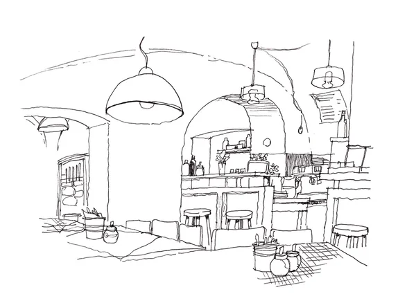 Aconchegante pequeno café interior — Fotografia de Stock