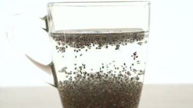 Chia tohumları suda ıslatılmış