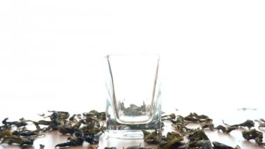 Çay yaprağı cam doldurma kurutulmuş