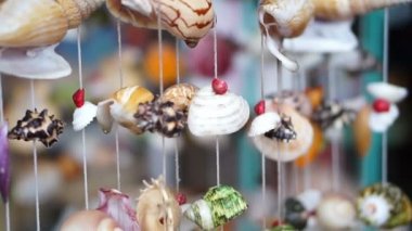 Rüzgar çanı seashell el yapımı craft perde