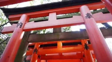 Kırmızı kapı yakın Fushimi Inari tapınak tapınak Kyoto, Japonya
