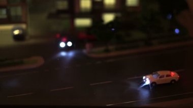 Kentsel yaşam modeli, trafik ve kentin yaşam video. Araba ve kat mülkiyeti