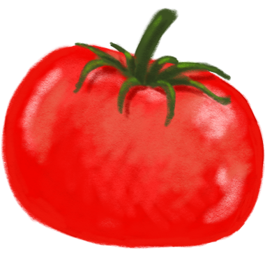 Domates kırmızısı sebze elle tebeşir çizimi