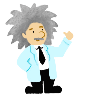 Bilim adamı Kimyacı, profesörle birlikte eski öğretmen. Çizgi film illüstrasyonunu açıklıyor.