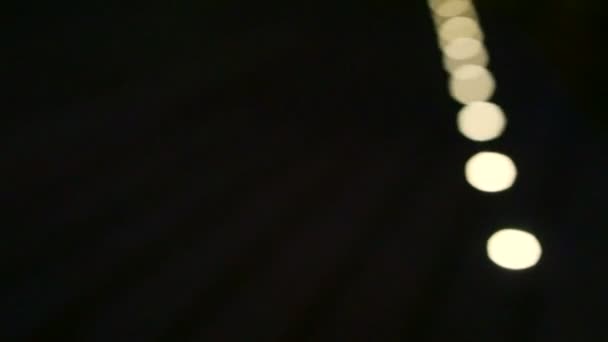 木製テラス ランドス ケープ デザインで夜フロアアップ ライト線 — ストック動画