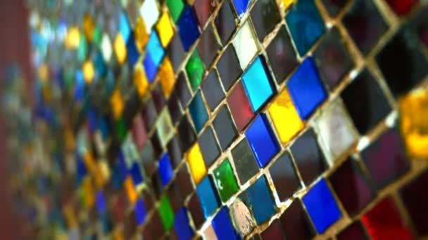 Kleurrijke Glasmozaïek abstract glanzende vintage achtergrond — Stockvideo