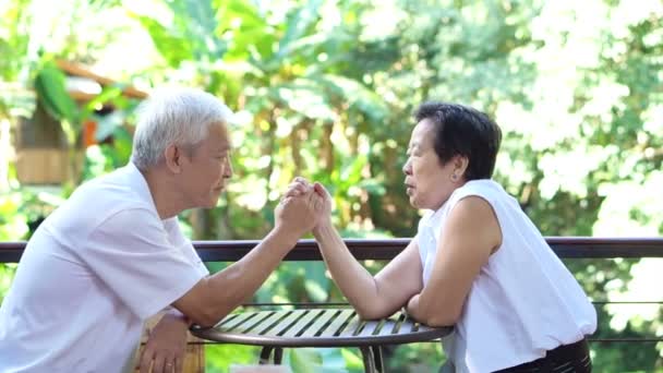 Video segreto dell'amore duraturo. Asiatico senior rispettare, cedere a vicenda nella vita — Video Stock