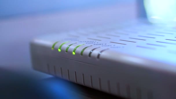 Abstraktní technologie Video Internet router a wifi blikat záznam 1920 x 1080 rozlišení — Stock video