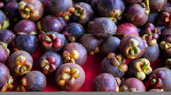 Pila de mangostán, reina de las frutas —  Fotos de Stock