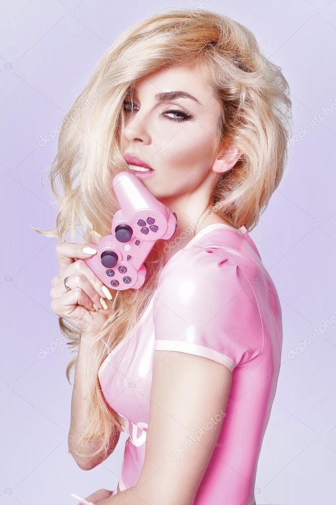 Portrait Of The Beautiful Sensual Woman With Long Blonde Your Hair