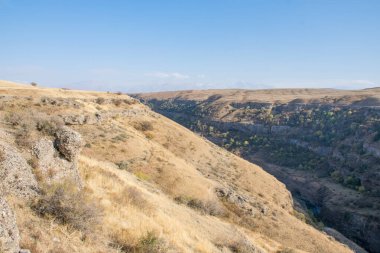 Sonbahar mevsiminde dağ nehri manzarası, seyahat kavramı 