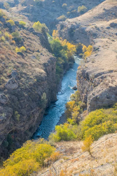 Vista Del Río Montaña Temporada Otoño Concepto Viaje —  Fotos de Stock