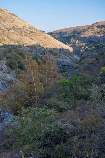 Vista Panorámica Las Montañas Con Árboles Colores Temporada Otoño — Foto de Stock