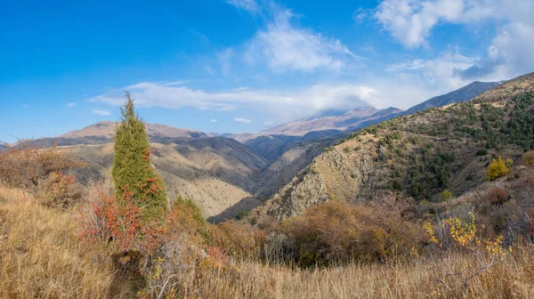 Vue Panoramique Sur Les Montagnes Kazakhstan Jour Saison Automne Concept — Photo